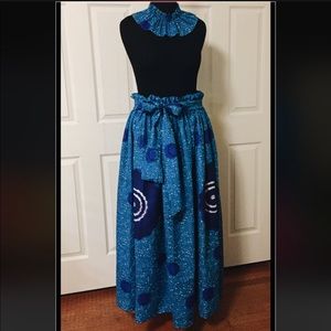 New African Ankara Maxi Skirt & Statement Necklace